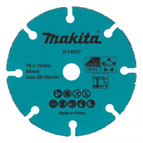 Makita Segmentový rezný kotúč Karbid volfránu 76 x 10 mm D-74837