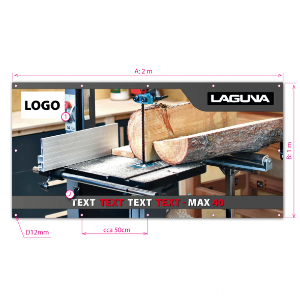 Banner Laguna 02 Pásové píly - veľkosť 2x1m