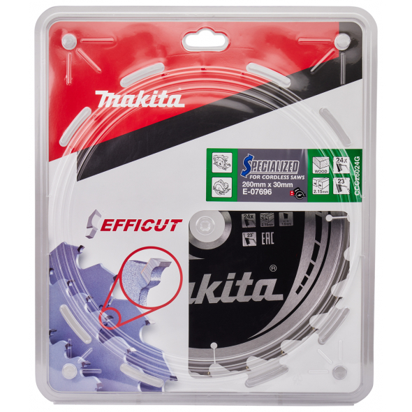 MAKITA KOTÚČ PÍLOVÝ EFFICUT 260 x 30 mm 24 z E-07696