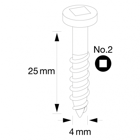 IGM Pocket Hole Skrutky - 4x25mm, hrubý závit, válcová hlava, 500 ks
