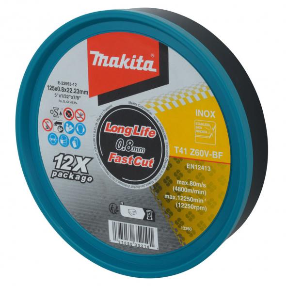 MAKITA KOTÚČ REZ. KOV/NEREZ 125 x 0,8 mm 12 ks  E-22953-12