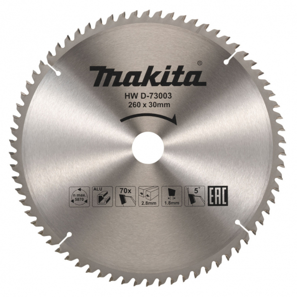 MAKITA KOTÚČ PÍLOVÝ 260 x 30 mm 70z D-73003