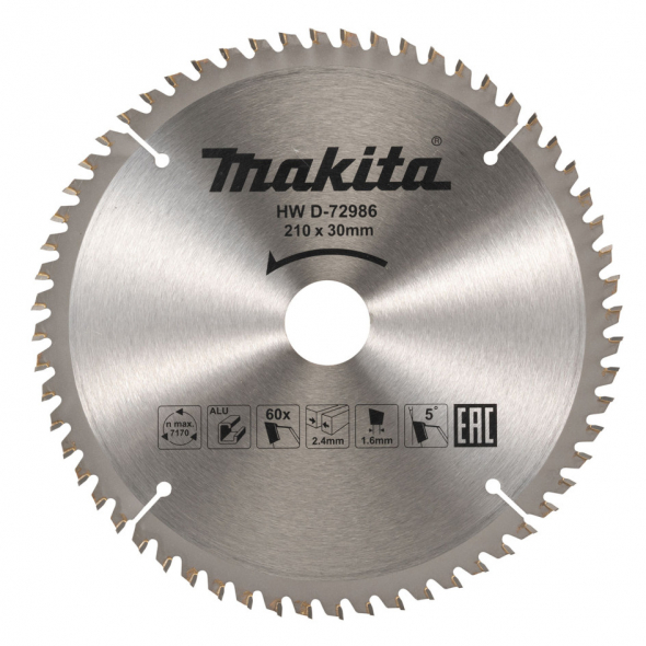 MAKITA KOTÚČ PÍLOVÝ ALU 210 x 30 mm 60z D-72986