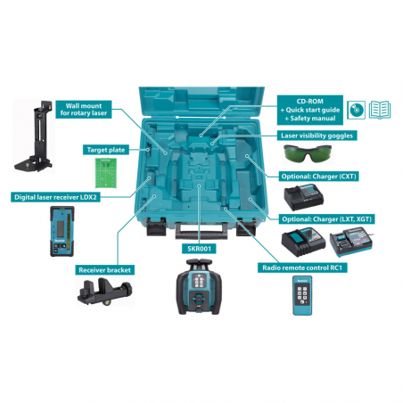 MAKITA AKUMULÁTOROVÝ ROTAČNÝ LASER SKR001Z