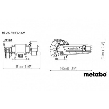 METABO BS 200 Plus (604220000) Kombinovaná pásová brúska
