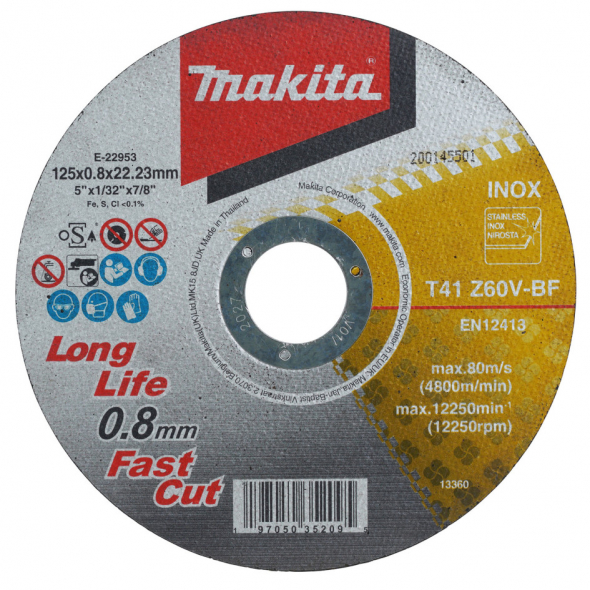 MAKITA KOTÚČ REZNÝ KOV / NEREZ 125 x 0,8 mm E-22953