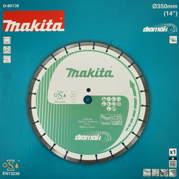 MAKITA KOTÚČ REZNÝ DIAMAK 350 x 25,4 mm D-80139