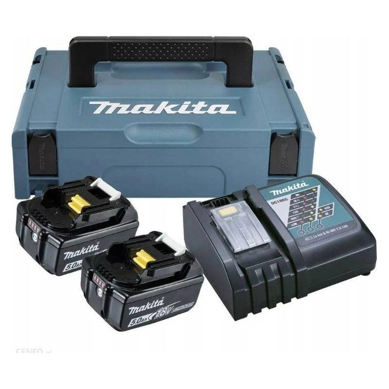 MAKITA Rýchlo nabíjačka DC18RC, 2 x 18 V / 5,0 Ah BL1850B a systainer typ 1 197624-2
