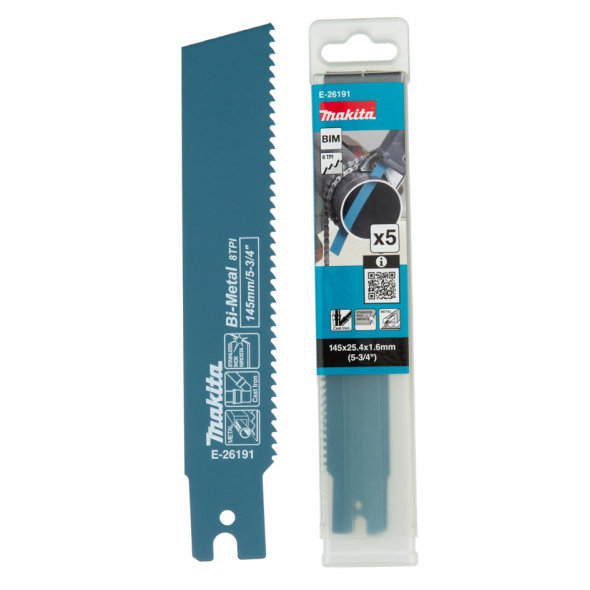MAKITA LIST PÍLOVÝ 145 mm 8TPI NEREZ/KOV 5 ks E-26191