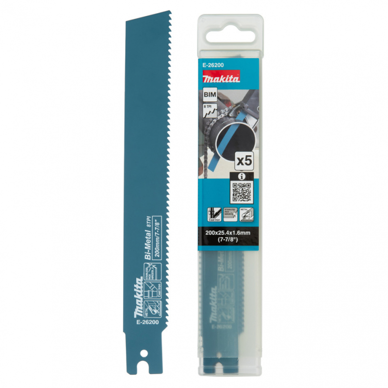 MAKITA LIST PÍLOVÝ 200 mm 8TPI NEREZ/KOV 5 ks E-26200