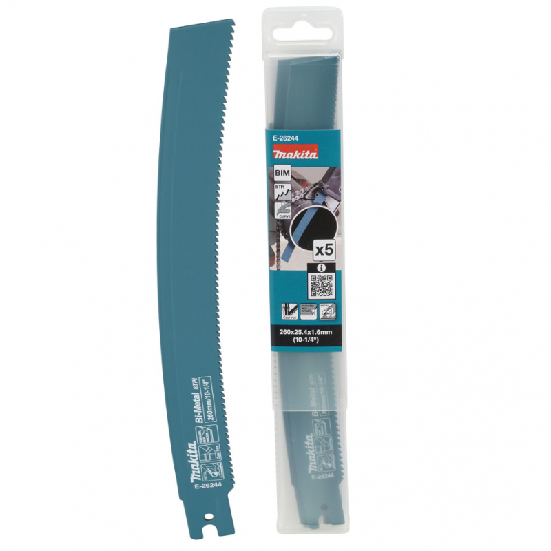 MAKITA LIST PÍLOVÝ 260 mm 8TPI NEREZ/KOV 5 ks E-26244