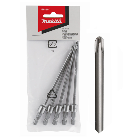 MAKITA Sada bitov 5 ks PH2 130 mm pre automatický podávač 191L24-0 a 199146-8 199155-7